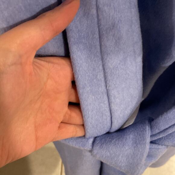 NEW!! Size 8 Cole Haan Belted Wrap Coat Ice Blue NEW!! - Picture 8 of 13